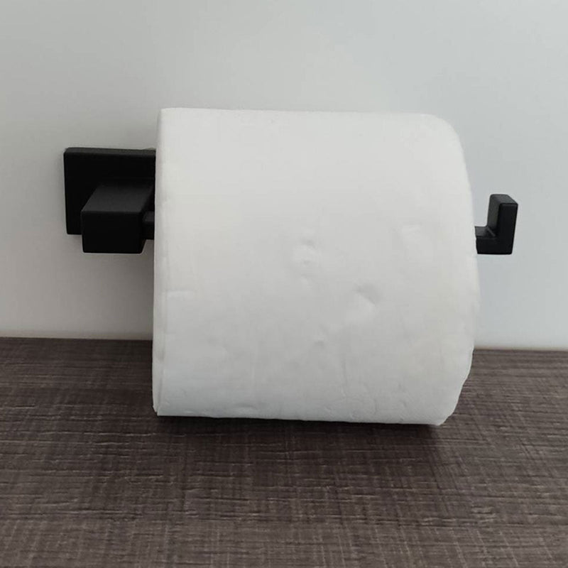 Conjunto Suporte Porta Toalha para Banho e Papeleira Porta Papel Higiênico de Parede Eco Preto