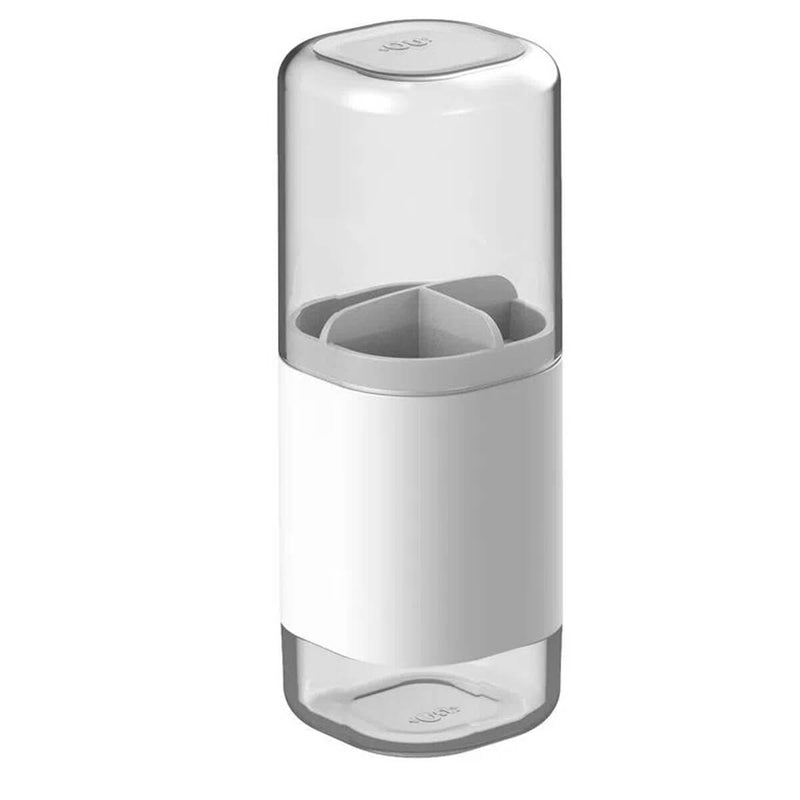 Conjunto para Banheiro Suporte para Escovas e Dispenser de Sabonete Líquido 500ml Dual OU Branco