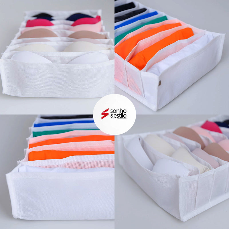 Kit 4 Colmeias Organizadoras de Gavetas Closet TNT Guarda Roupas Sutiã Blusinhas 32x25x10cm