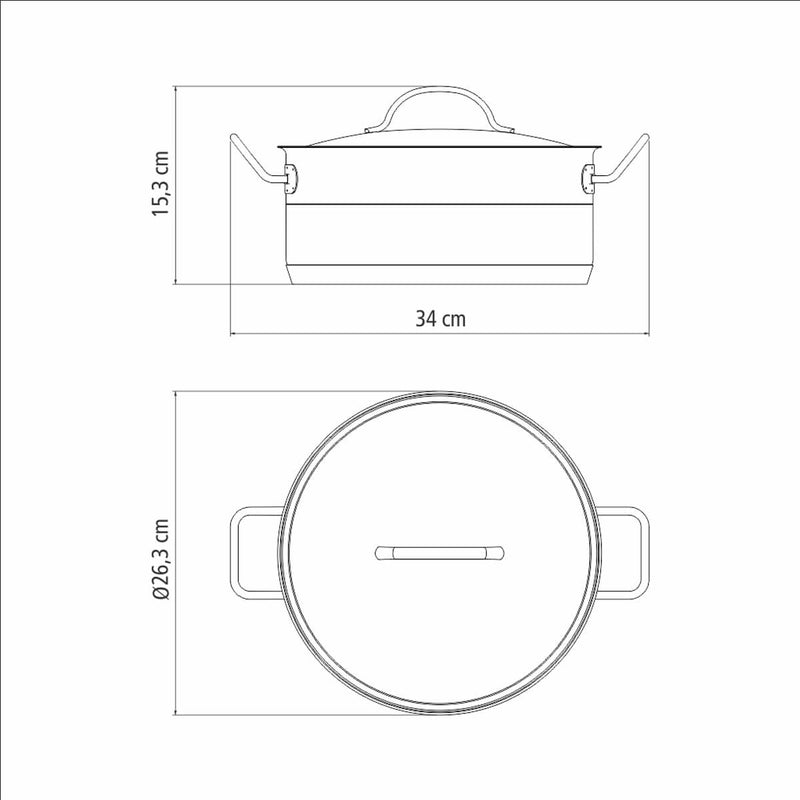 Jogo de Panelas Tramontina Professional Inox Fundo Triplo 5pçs Caçarolas Frigideira Cozi-Vapore