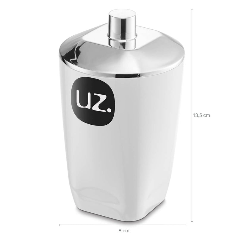 Conjunto Lixeira 12L Porta Algodão e Sabonete Líquido 400ml Premium Uz Utensílios Banheiro