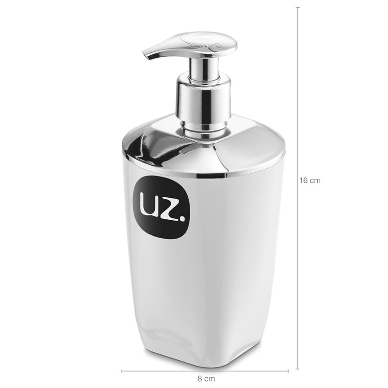 Conjunto Lixeira 12L Porta Algodão e Sabonete Líquido 400ml Premium Uz Utensílios Banheiro