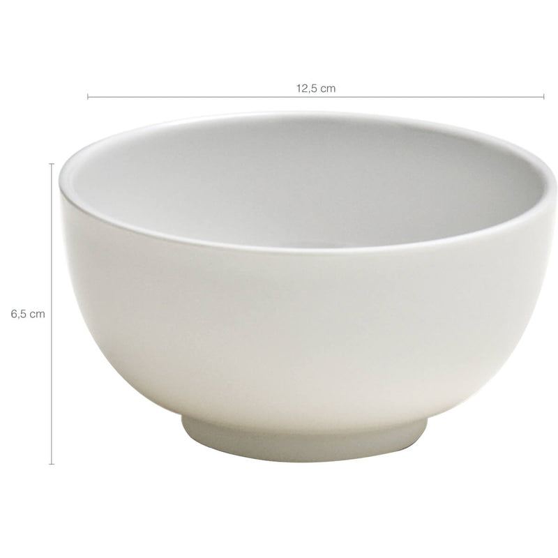 12 Tigelas Bowl Melamina 450ml Pote Cereal Fundo Cumbuca Branca Haus