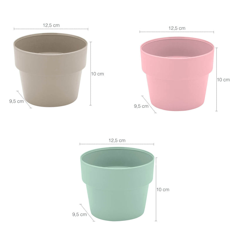 Conjunto 3 Vasos De Flores Para Sala Vaso De Flor Pequeno Rosa Bege Verde