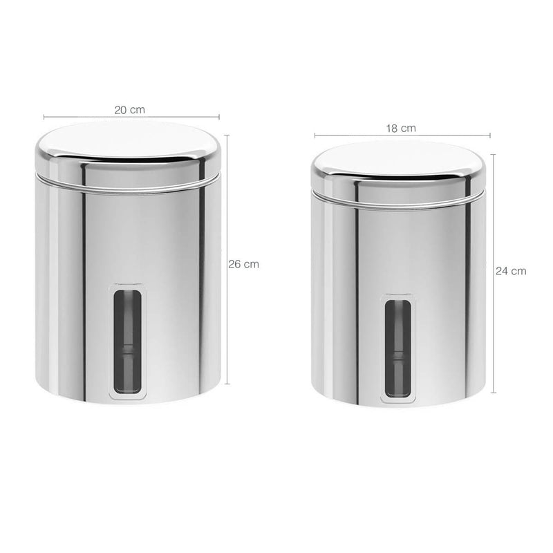 Conjunto de Potes 5 Peças Porta Mantimentos Inox com Visor com Tampa Brinox